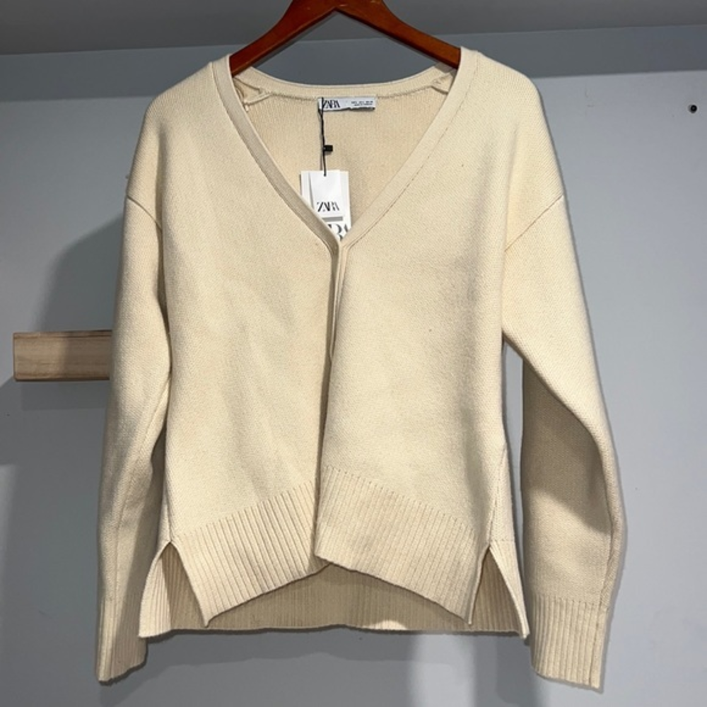 Zara Cream, beige sweater cardigan NWT - Picture 1 of 4